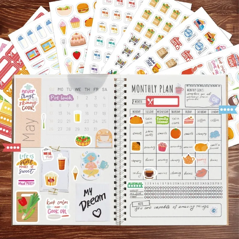 食事計画ステッカー 文房具 デコレーションステッカー 本 毎 - Stationery Books のレビューと価格