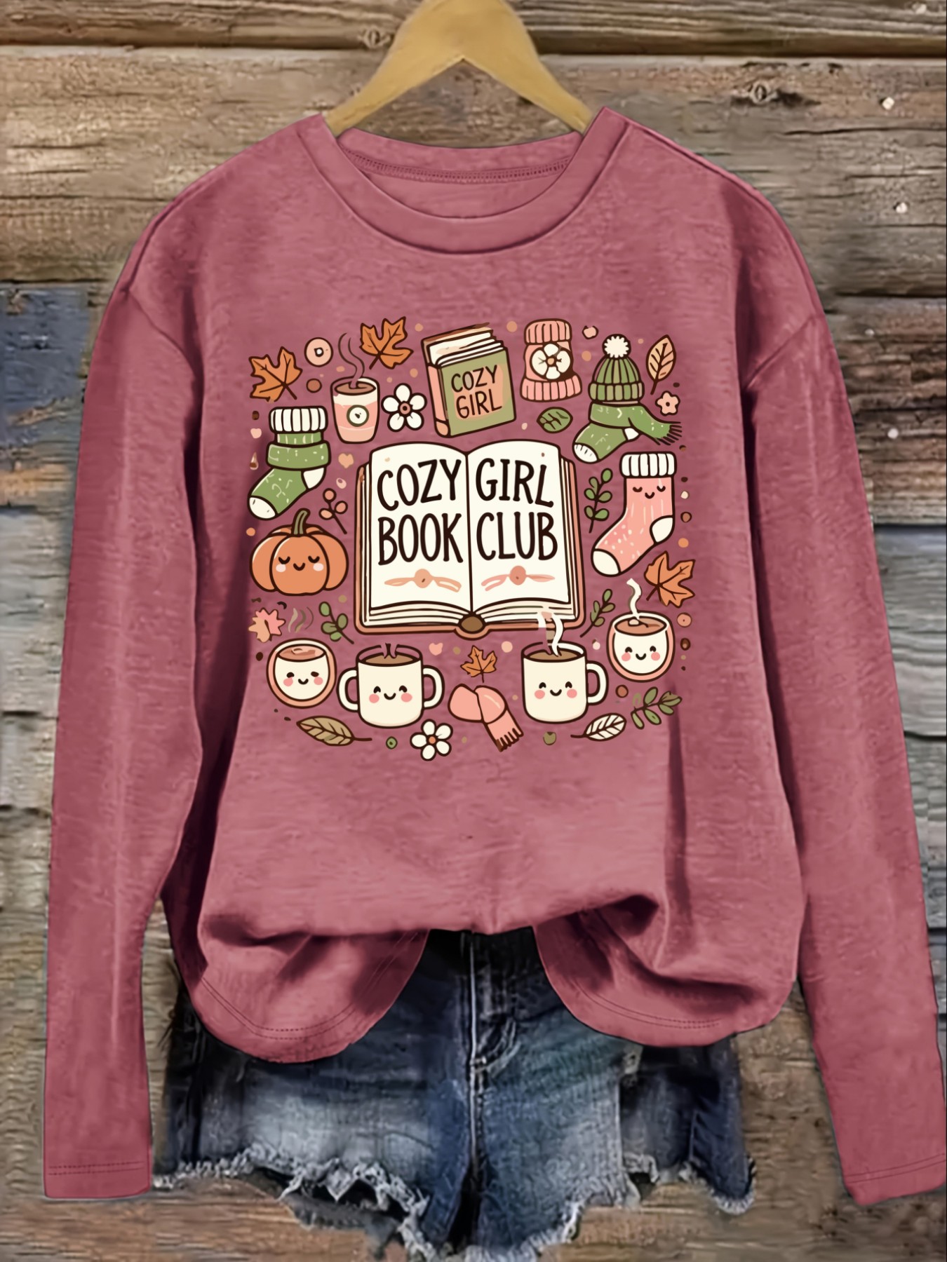 レディースカジュアル長袖クルーネックTシャツ、コージーガール - Books のレビューと価格